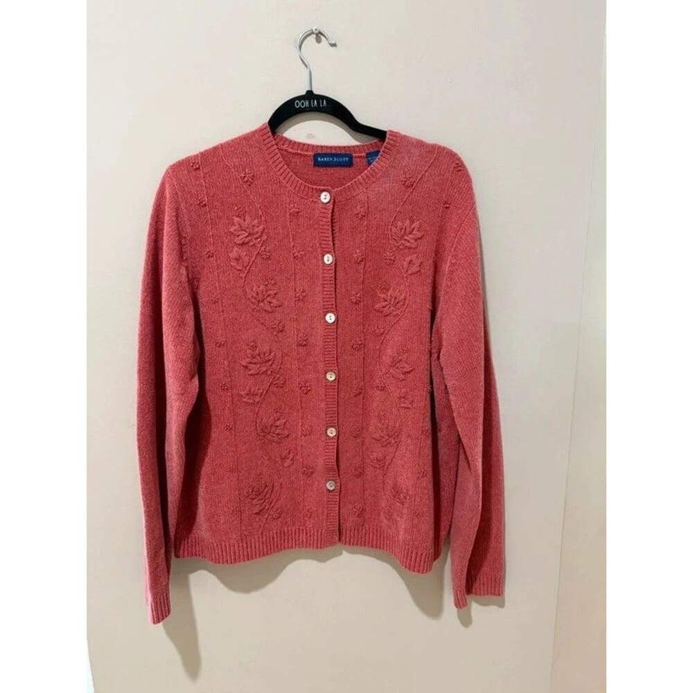 Vintage Pink Knit Cardigan Sweater